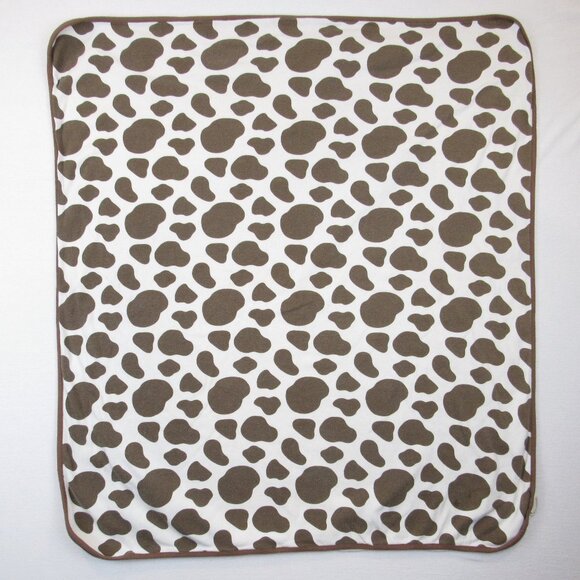 Baby 8 Reversible Giraffe Print Blanket Cotton Brown & White - Picture 1 of 11